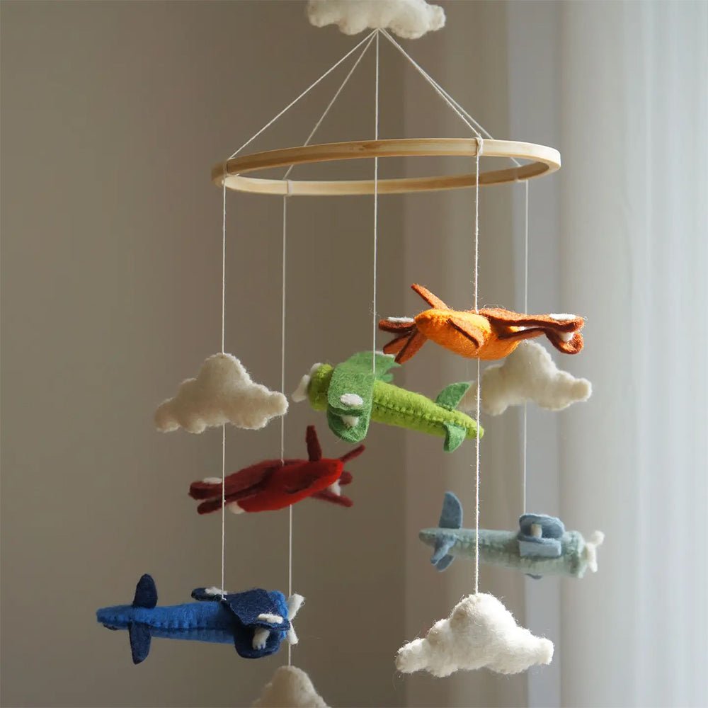 Móvil para cuna artesanal Aviones - Nanetes